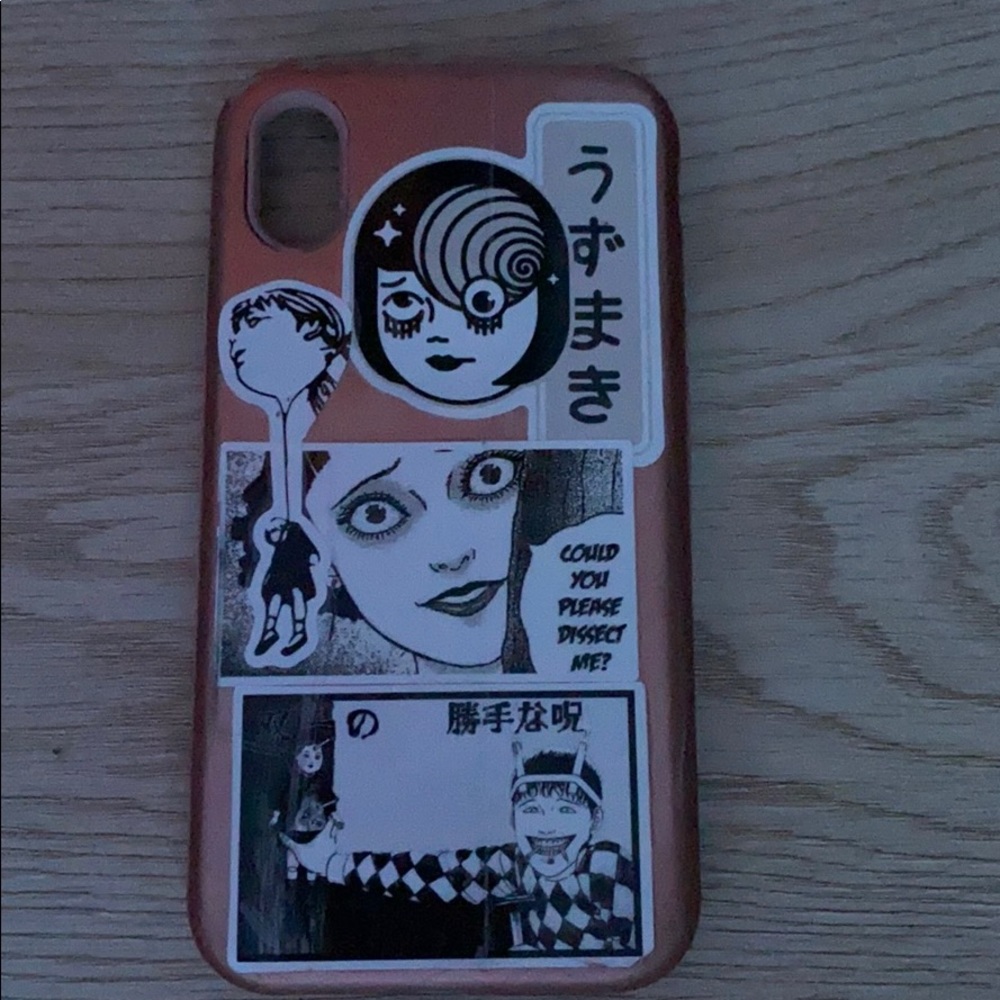 Junji ito iPhone XS Max rose gold case- hand made
